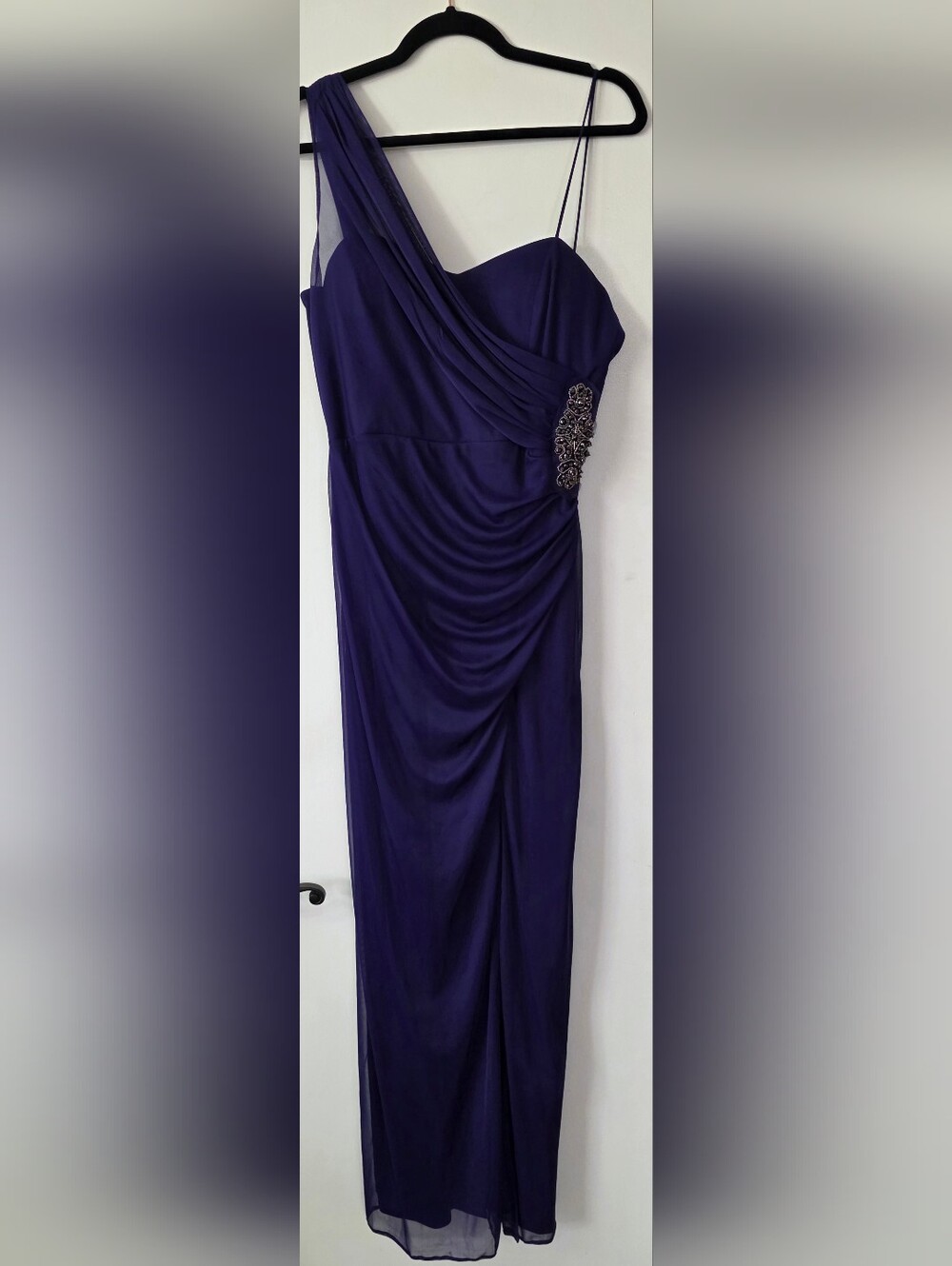Onyx Nite One-Shoulder Purple Evening Gown